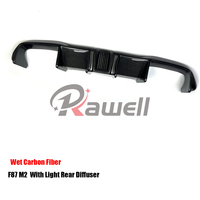 Pour BMW F87 M2, lèvre arrière en fibre de carbone humide avec lampe LED, kit carrosserie extérieur, diffuseur arrière, accessoires de tuning pour M2 Coupé