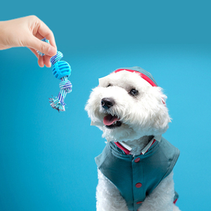 Suministro Directo de Fábrica al por Mayor: Juguete de Nudo de Cuerda de Algodón para Masticar y Entrenamiento al Aire Libre con Bola de TPR para Limpieza Dental Molar de Perros - Product Image 4