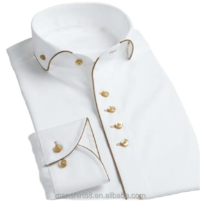 Custom Logo Men's Contrast Stitch Shirts Top Clothing Long Sleeve Business Dress Shirts For Men
