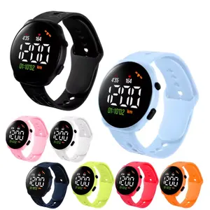 2024 модные новые горячие продажи светодиодные электронные часы спортивные Студенты водонепроницаемый силиконовый браслет светодиодные цифровые часы для мальчиков