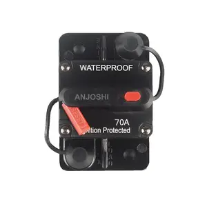 12V-24V 30A-300A Automotive Waterproof Car Inline Audio 70A Circuit Breaker with Manual Reset Waterproof for Car RV