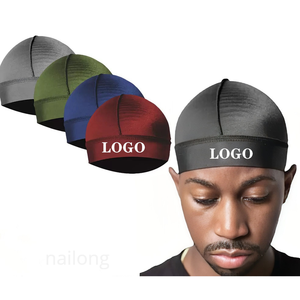 Casquette de cyclisme en tissu soyeux avec logo personnalisé pour les modèles 360, 540, 720 Waves – Durag doux et respirant, bonnet, couvre-chef, chapeau de sport d'extérieur - Product Image 1