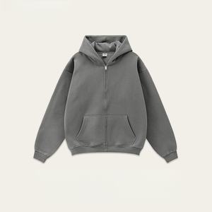 Nuevo Cárdigan Holgado Informal con Capucha Gruesa de Felpa, Estilo Urbano Americano, Primavera 2026 - Product Image 1