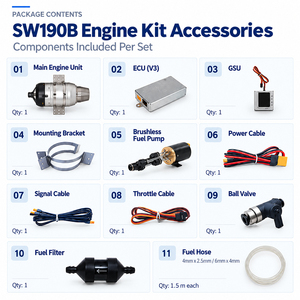 <span class=keywords><strong>Mini</strong></span>-moteur turbojet SW190B, poussée de 19 kg, démarrage électronique pour avions modèles réduits RC - Product Image 3