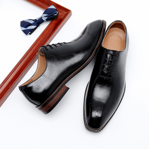 Nuevos Zapatos de Cuero para Hombre, Estilo Formal de Negocios, con Aumento de Altura, Cuero Genuino, Estilo Británico, Punta Cuadrada, Zapatos Oxford Casuales - Product Image 6