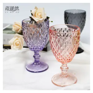 Juego de vasos de cristal de colores, tazas de agua de colores, exquisitas y elegantes, gran oferta