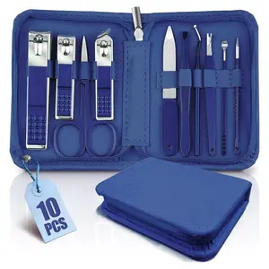 10 in 1 Maniküre Set Reise Nagel knipser Set Mini Pediküre Kit Profession elles Nagel Kit für Fingernagel Zehen nagel In Blau