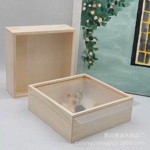 Solid Wood <b>Square</b> Shadow Box Photo <b>Frame</b> Handmade Display Case Pine Gift Box DIY Decoration 3D Mounting Stand - Product Image 3
