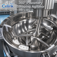 Marmite de cuisson industrielle en acier inoxydable avec agitation planétaire automatique et contrôle PLC