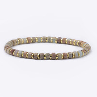 Bracelets extensibles en pierres précieuses de serpentins naturels de 4 mm, petits, pour femmes, hommes et filles
