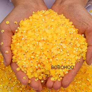 Bobohoo Nhà Máy Bán Buôn 2Mm-6Mm Không Hotfix Pha Lê Thạch Thạch Nhựa Đáy Phẳng Trở Lại Rhinestone Cho DIY - Product Image 2