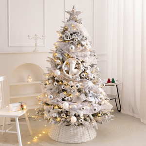 DAMAI Artificial Christmas <b>Tree</b> with <b>LED</b> <b>Lights</b> Snow Flocked Full Prelighted Xmas <b>Tree</b> Foldable Stand - Product Image 4