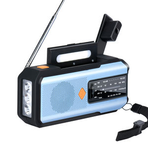 緊急セルフパワーハンドクランク3バンドデジタルスピーカーラジオAM FM WBラジオソーラーパネル充電器家庭用スマートフォン充電器 - Product Image 1