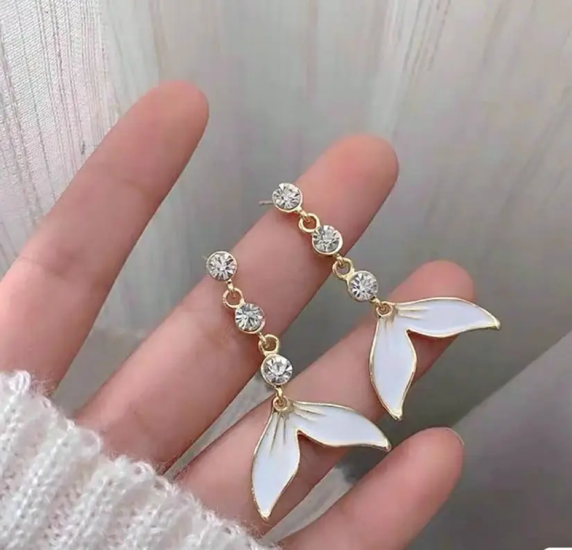 Acrylic custom Dangle Earrings Crystal Flower shell Long Pendant Earrings For Women Drops Earrings