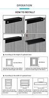 Poignée longue en alliage d'aluminium noir mat pour armoire, meuble de cuisine, commode de chambre, et tiroir dissimulé de salle de bain