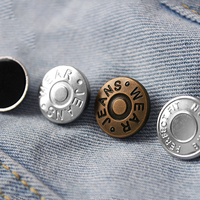 SAS Vêtements Jeans Accessoires Bouton Vente en gros Logo personnalisé Boucle en alliage de zinc Fabricants Fourniture de boutons de haute qualité