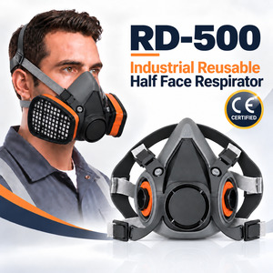 Demi-masque respiratoire en silicone réutilisable, masque à gaz RD-518, pour soudure, peinture, vapeur chimique, anti-poussière, masque de sécurité industriel - Product Image 1