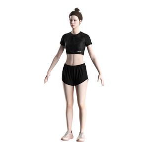 Oferta Caliente: Conjunto Deportivo de Camiseta y Pantalón Corto para Mujer, Ropa de Yoga y Gimnasio, Top Corto Atlético de Manga Corta - Product Image 5
