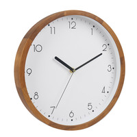 Jam Dinding Kayu Pinus Minimalis Berbingkai Mekanisme Quartz Senyap Dekorasi Jam Dinding Kayu