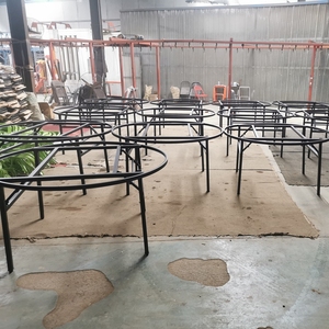 Vente en gros <span class=keywords><strong>Cadre</strong></span> de table de salle à manger de restaurant moderne bon marché facile à installer Pieds de table de salle à manger d'hôtel ronds pliants en acier et métal - Product Image 5