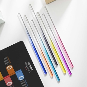 Regla Acrílica Transparente de 15 cm, <span class=keywords><strong>20</strong></span> cm, 30 cm, Regla Recta de Color Degradado, Herramientas de Medición para Estudiantes, Escuela, Hogar y Oficina con Centímetros - Product Image 2