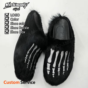Luxury Custom <b>House</b> for Slippers Indoor Outdoor Winter Clog <b>Shoes</b> Hot Sale Knitting Fur Scuffs for Winter - Product Image 5