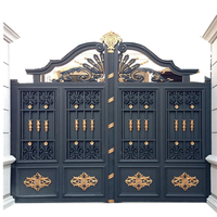 Portes d'entrée coulissante en métal forgé, 3 pièces, Design de porte d'entrée de jardin, de cour et de moto