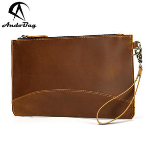 Sac à main pour homme, sac à main rétro en cuir Crazy Horse, pochette en cuir de vache véritable, portefeuille enveloppe, sac à main pour homme - Product Image 1