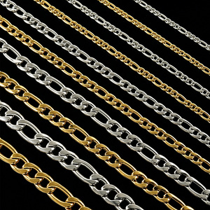 Collana Figaro NK da 7mm 5mm 3mm, Gioielli da Uomo, Regalo, Catena <span class=keywords><strong>Cuban</strong></span> Link Inossidabile Placcata Oro 18K, Catena Figaro per Donna - Product Image 6