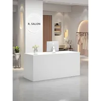 Comptoir de réception moderne en bois massif noir pour salon de beauté et hôtel