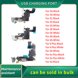 Port de charge USB pour <span class=keywords><strong>iPhone</strong></span> 6G 6 6S Plus 5G 5C 5S <span class=keywords><strong>SE</strong></span> connecteur <span class=keywords><strong>prise</strong></span> audio casque + microphone câble flexible station d'accueil de remplacement - Product Image 1