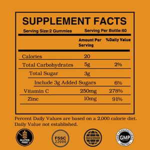 Gomitas de Vitamina C con Zinc para Adultos y Adolescentes, Venta Caliente OEM/ODM - Product Image 2