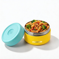 Bocal alimentaire hermétique de 390 ml avec bouton de pression, pot alimentaire monocouche pour salade, voyage en plein air, facile à transporter pour les enfants