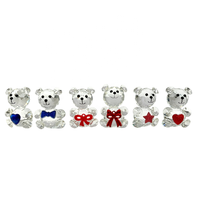 Figurine d'ours en cristal, cadeau de collection pour femme, statue d'ours gravée à la main, décoration de table pour mariage et fête, bleu et rouge
