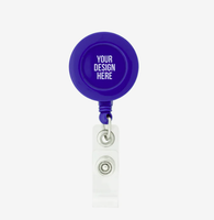Porte-badge rétractable rond personnalisé avec logo, porte-carte d'identité avec clip pour cadeau promotionnel
