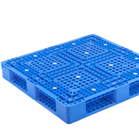 Palette en plastique pour stockage et emballage, antidérapante, robuste, simple face, 4 directions, recyclable, pour entrepôt et logistique, 1100*1100*150