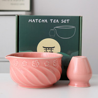 Bol à matcha en céramique avec logo personnalisé, bec verseur et motif en relief en spirale, Chawan avec support pour fouet, personnalisation OEM ODM