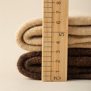 Men's Winter <b>Merino</b> Wool Socks Mid Calf Thickened Terry Cloth Sole Insulated Outdoor Sports Socks Solid Color Running - Product Image 2