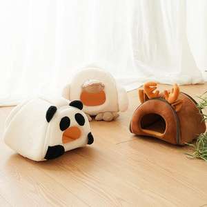 Casa de lana Coral para mascotas, erizo de Totoro, cerdo holandés, conejillo de indias, despúes y sacos de dormir, mini nido de animales para mascotas - Product Image 2