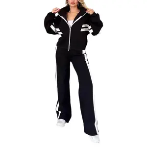 Nuovo Completo Sportivo da Donna <span class=keywords><strong>S</strong></span>-5XL, Moda Semplice a Maniche Lunghe, Tinta Unita, Abbigliamento Casual, Set Professionale Due Pezzi - Product Image 6