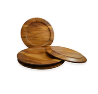 Assiettes rondes en bois de haute qualité, faciles à nettoyer, lisses et sans bavures