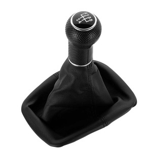 Black Leather Gear <b>Shift</b> <b>Knob</b> Cover For Volkswagen Golf 4 Manual Transmission Ergonomic Design - Product Image 1