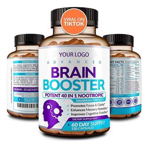 Compléments alimentaires à base de plantes pour adultes, antioxydants, stimulants cérébraux, capsules pour améliorer la mémoire, soulager la fatigue cérébrale, améliorer la performance. - Product Image 1