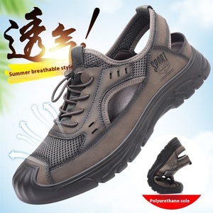 Scarpe da guida Casual da <span class=keywords><strong>uomo</strong></span> alla moda estive da esterno comode sandali con lacci cavi traspiranti con punta chiusa - Product Image 3