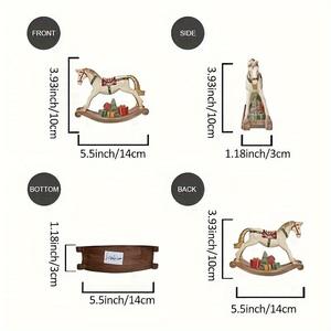 Umwelt freundliche Harz Schaukel pferde Weihnachten Home Wohnzimmer Bücherregal Dekorationen Holz Ornamente und Geschenke - Product Image 3