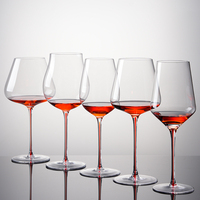 Ensemble de verres en cristal de Bourgogne haut de gamme en gros, luxe léger, carafe à large goulot et verres hauts pour vin rouge