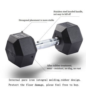 Ensemble d'haltères <span class=keywords><strong>Prix</strong></span> 12,5 <span class=keywords><strong>kg</strong></span> Revêtement en caoutchouc Fonte Hexagonale <span class=keywords><strong>Haltère</strong></span> à molette pour l'exercice des muscles pectoraux en salle de sport - Product Image 3
