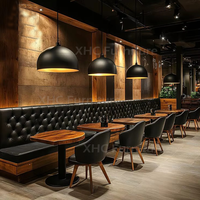 Offre Spéciale : Banquette Moderne Personnalisée en Cuir de Luxe Courbée avec Table à Manger pour Hall d'Hôtel, Restaurant, Bar