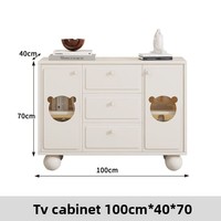 Grand meuble TV minimaliste moderne en style crème Rangement tendance pour petits appartements Table basse sur pied