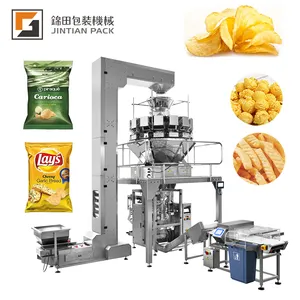 Hot sale Advanced automatic multi head weigher snack food vffs packing machine with metal detector